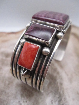 Native Spiny Oyster Cuff Bracelet Authentic Native Purple Spiny Cuff Orange Spiny Bracelet Native Silver Cuff Albert Jake
