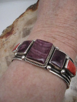 Native Spiny Oyster Cuff Bracelet Authentic Native Purple Spiny Cuff Orange Spiny Bracelet Native Silver Cuff Albert Jake