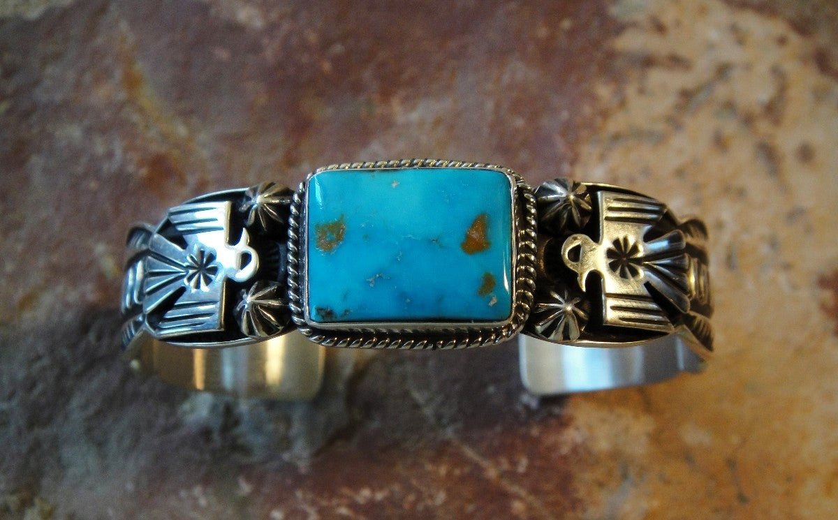 Sterling Silver Stamped Wide Cuff Bracelet - Gold Bear Trading Company