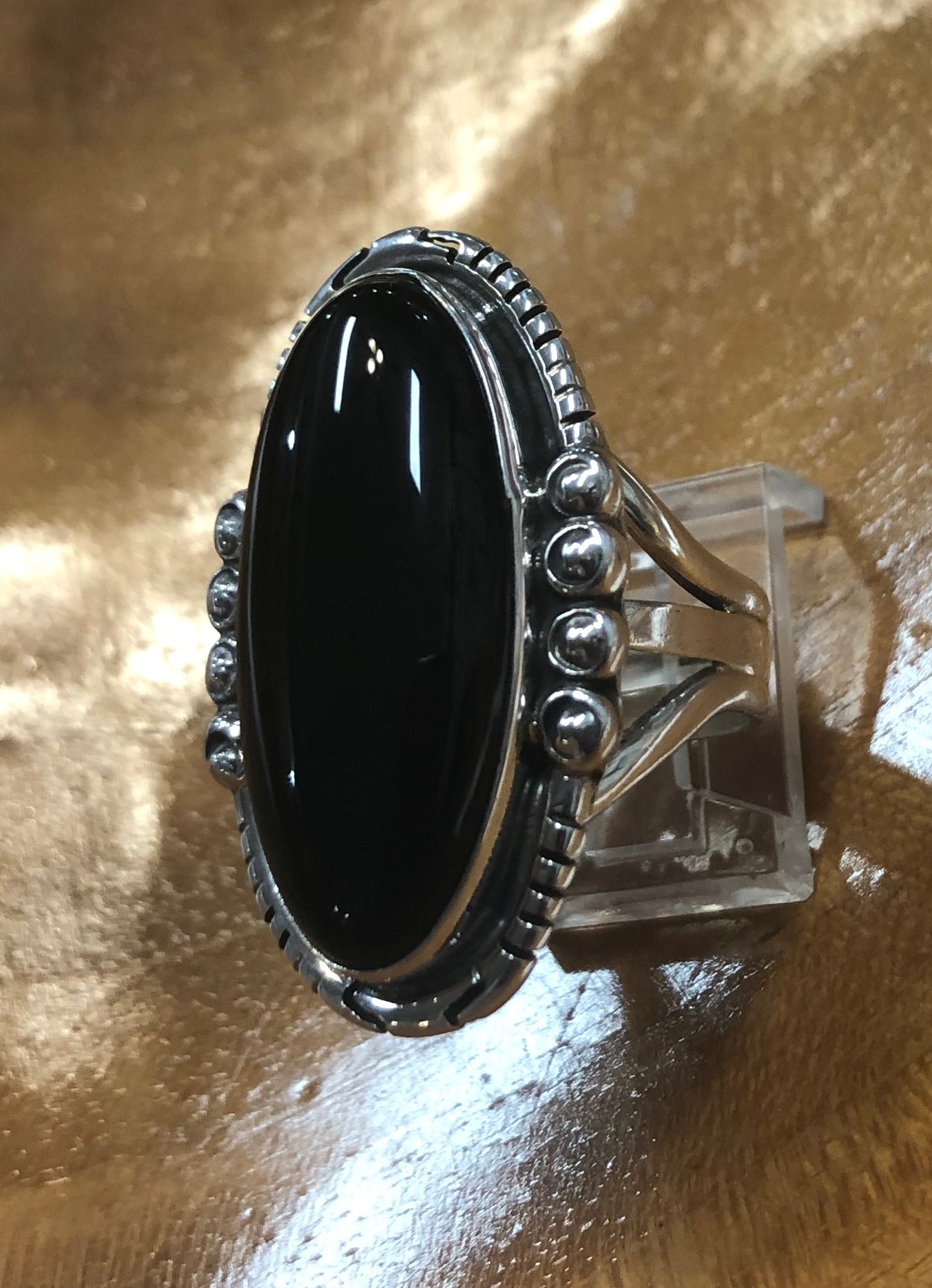 Oval Onyx Stone Classic Silver Ring | Boutique Ottoman Exclusive